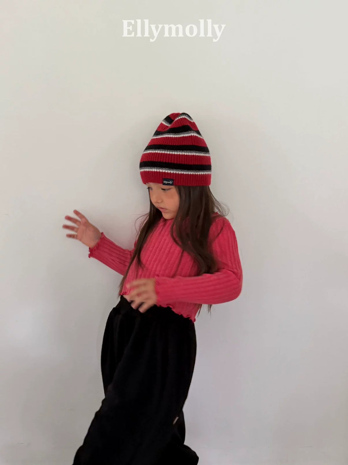 Ellymolly Frill Rib Long Sleeve Tee｜フリルリブロングスリーブTシャツ
