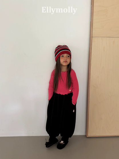 Ellymolly Frill Rib Long Sleeve Tee｜フリルリブロングスリーブTシャツ