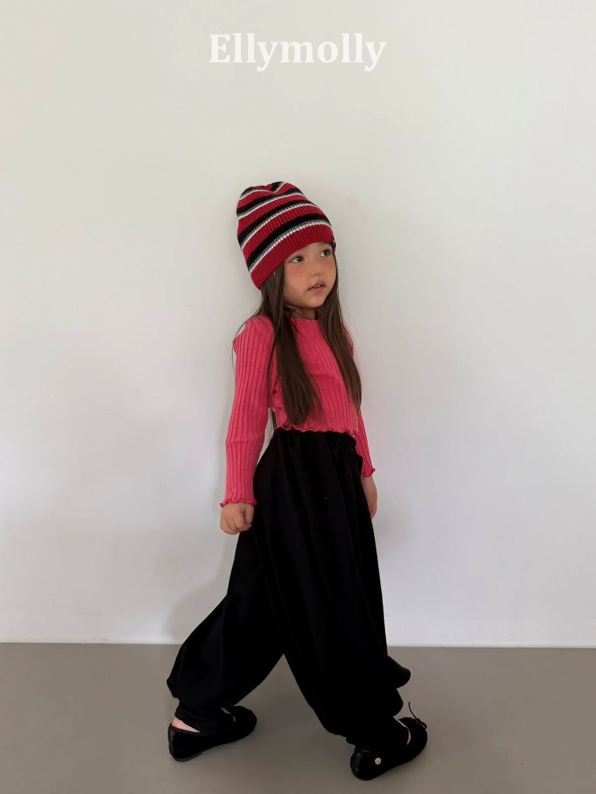Ellymolly Frill Rib Long Sleeve Tee｜フリルリブロングスリーブTシャツ