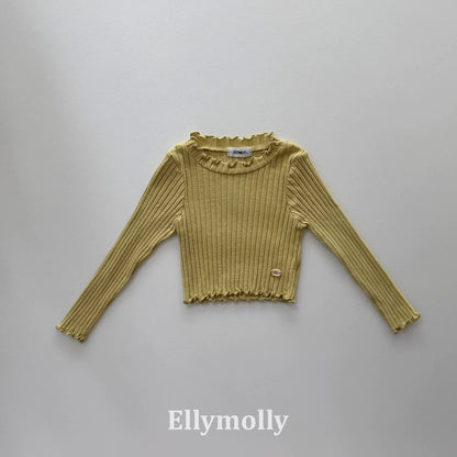 Ellymolly Frill Rib Long Sleeve Tee｜フリルリブロングスリーブTシャツ