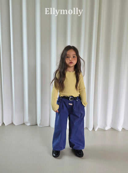Ellymolly Frill Rib Long Sleeve Tee｜フリルリブロングスリーブTシャツ