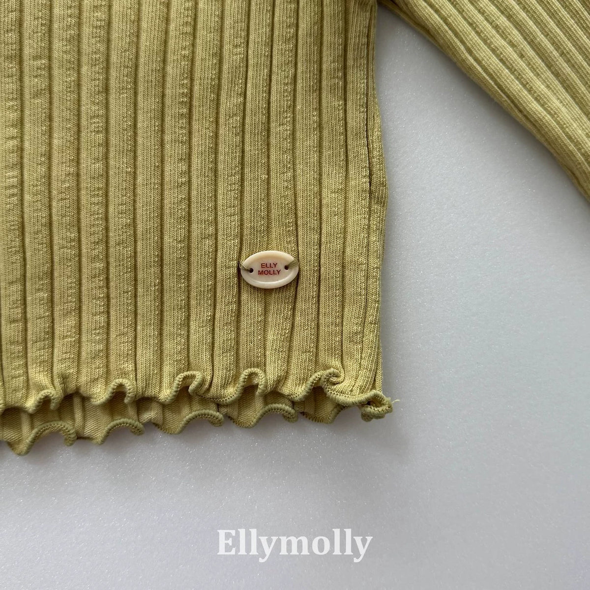 Ellymolly Frill Rib Long Sleeve Tee｜フリルリブロングスリーブTシャツ
