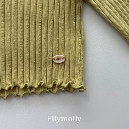 Ellymolly Frill Rib Long Sleeve Tee｜フリルリブロングスリーブTシャツ