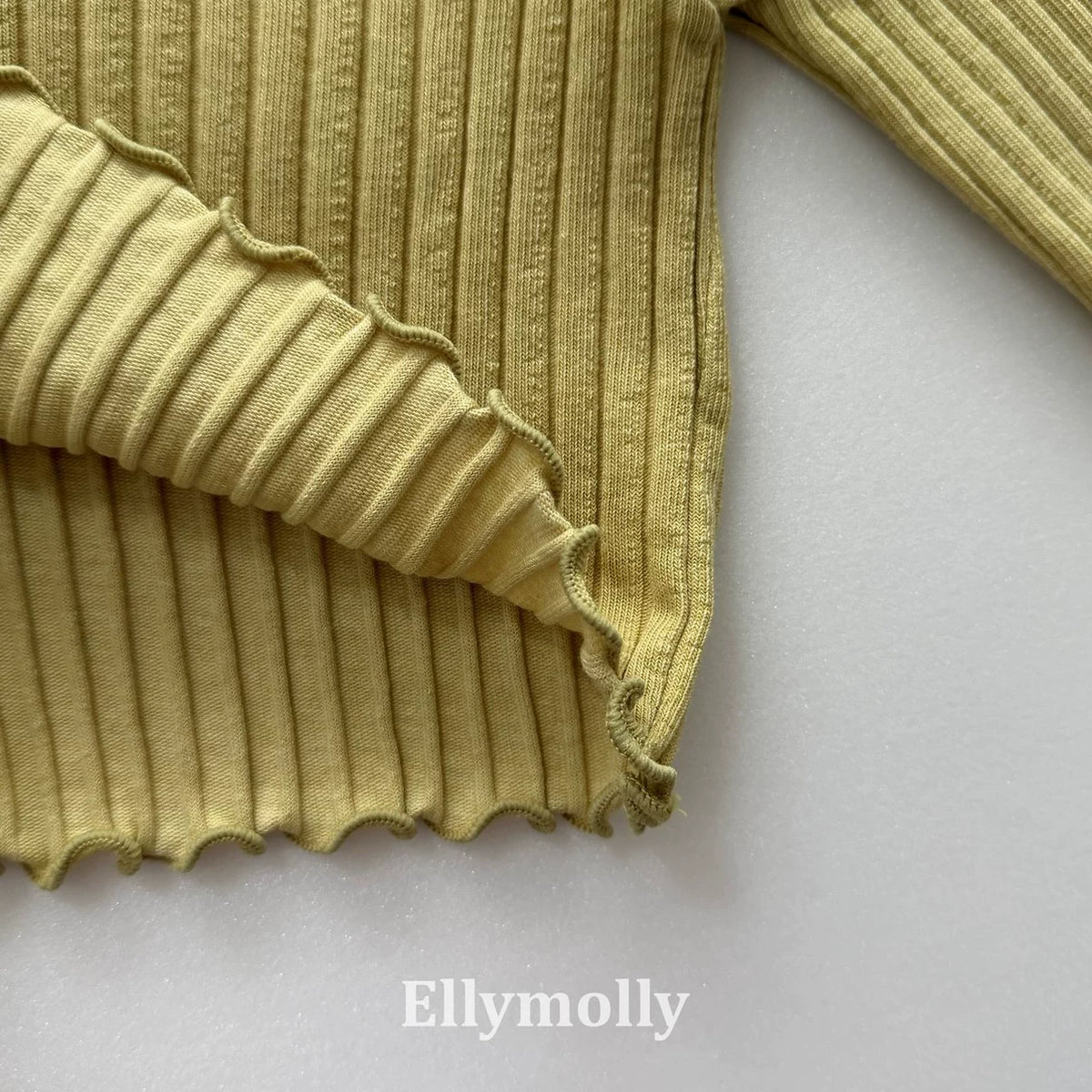 Ellymolly Frill Rib Long Sleeve Tee｜フリルリブロングスリーブTシャツ