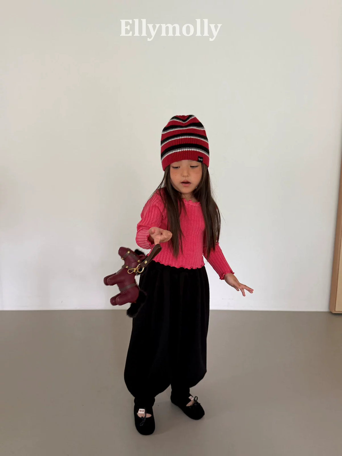 Ellymolly Frill Rib Long Sleeve Tee｜フリルリブロングスリーブTシャツ