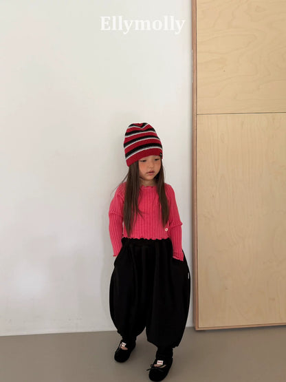 Ellymolly Frill Rib Long Sleeve Tee｜フリルリブロングスリーブTシャツ