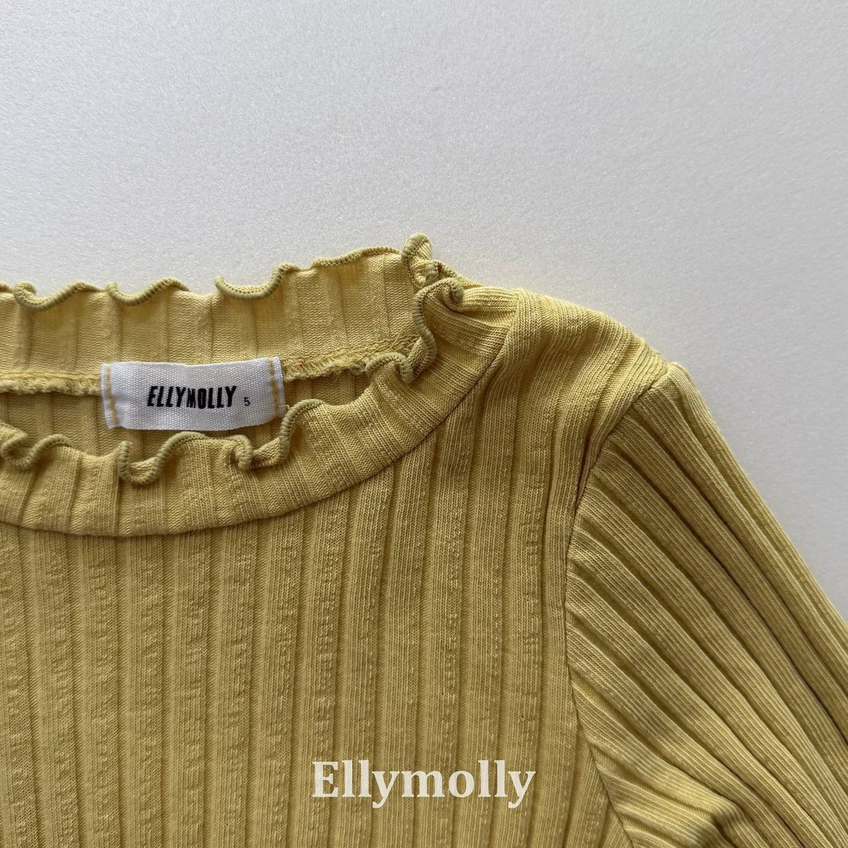 Ellymolly Frill Rib Long Sleeve Tee｜フリルリブロングスリーブTシャツ