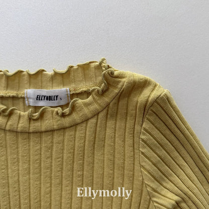Ellymolly Frill Rib Long Sleeve Tee｜フリルリブロングスリーブTシャツ