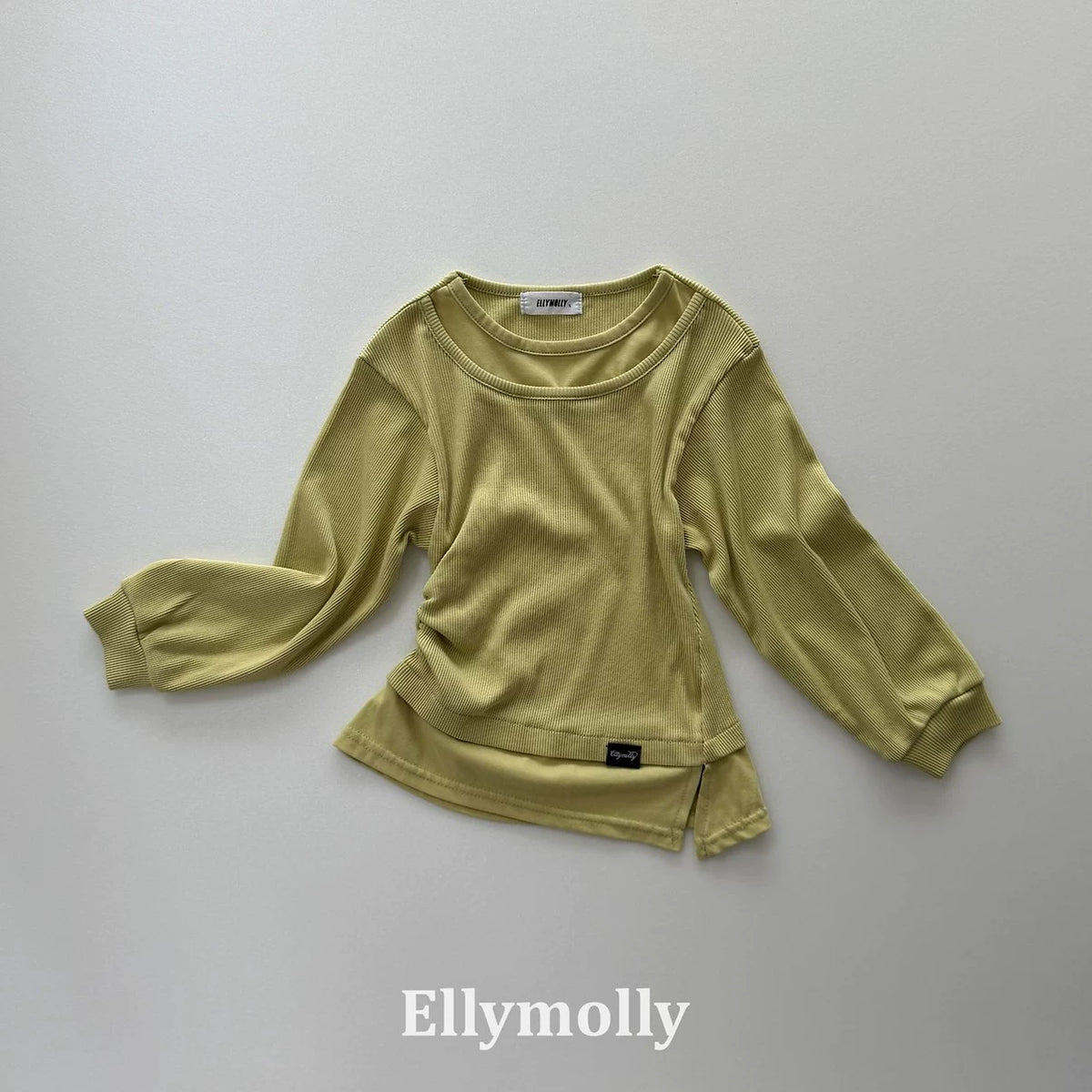 Ellymolly Layered Hem Long Sleeve Tee｜レイヤードヘムロングスリーブTシャツ