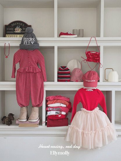 Ellymolly Stripe Frill Cardigan｜ボーダーフリルカーディガン