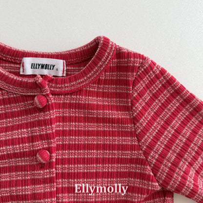 Ellymolly Stripe Frill Cardigan｜ボーダーフリルカーディガン