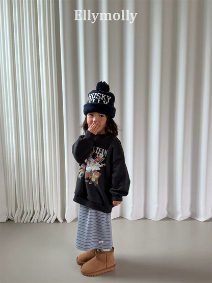 Ellymolly Stripe Long Skirt｜ボーダーロングスカート