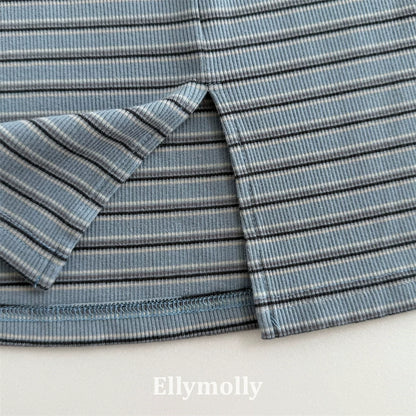 Ellymolly Stripe Long Skirt｜ボーダーロングスカート
