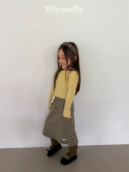 Ellymolly Stripe Long Skirt｜ボーダーロングスカート
