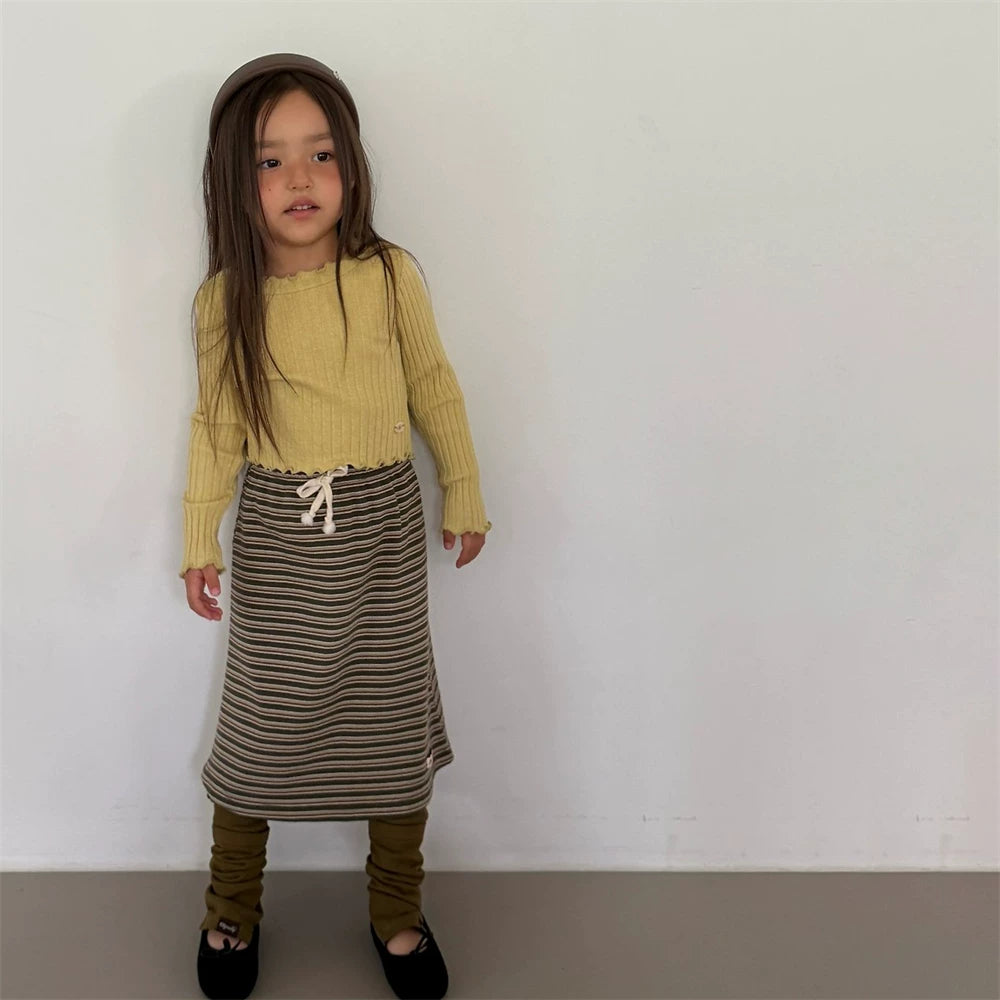 Ellymolly Stripe Long Skirt｜ボーダーロングスカート