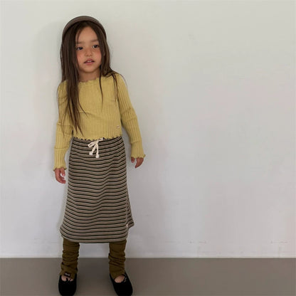 Ellymolly Stripe Long Skirt｜ボーダーロングスカート
