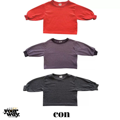 CON Fine Stripe Relaxed Tee｜ファインストライプリラックスTシャツ