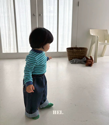 HEI. Contrast Stripe Long Sleeve Tee｜コントラストボーダーロングスリーブTシャツ
