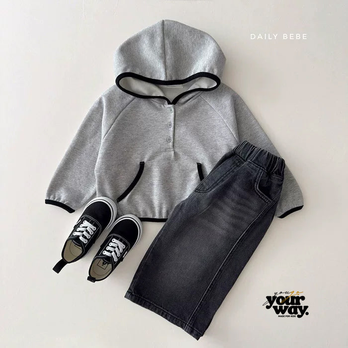 Half Button Hoodie｜ハーフボタンフーディー