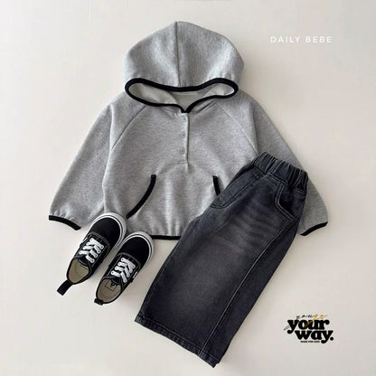 Half Button Hoodie｜ハーフボタンフーディー
