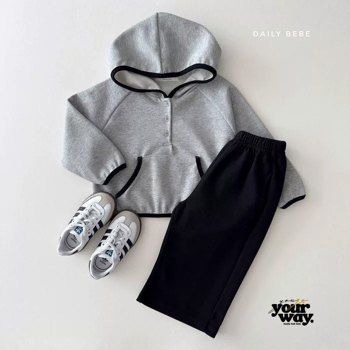 Half Button Hoodie｜ハーフボタンフーディー