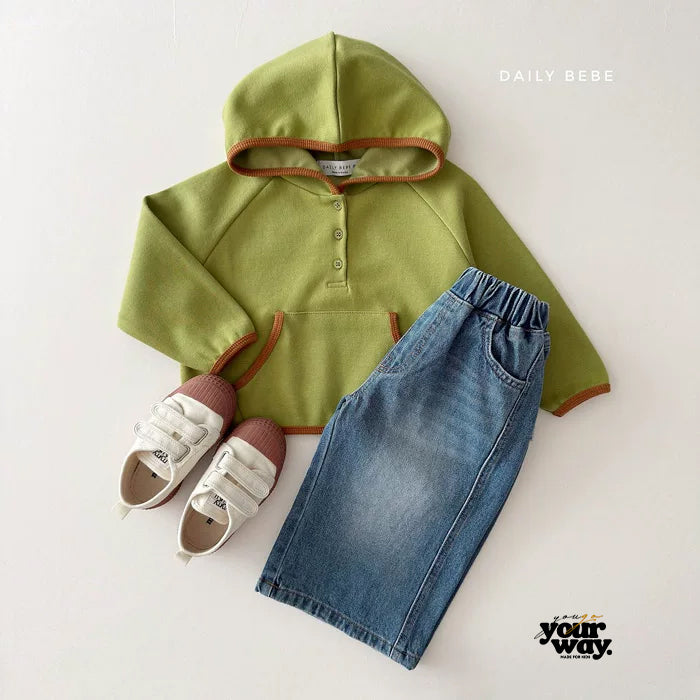 Half Button Hoodie｜ハーフボタンフーディー