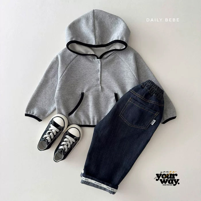 Half Button Hoodie｜ハーフボタンフーディー