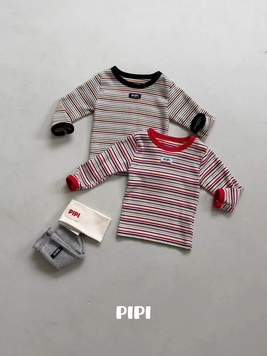 PIPI Multi Stripe Long Sleeve Tee｜マルチボーダーロングスリーブTシャツ