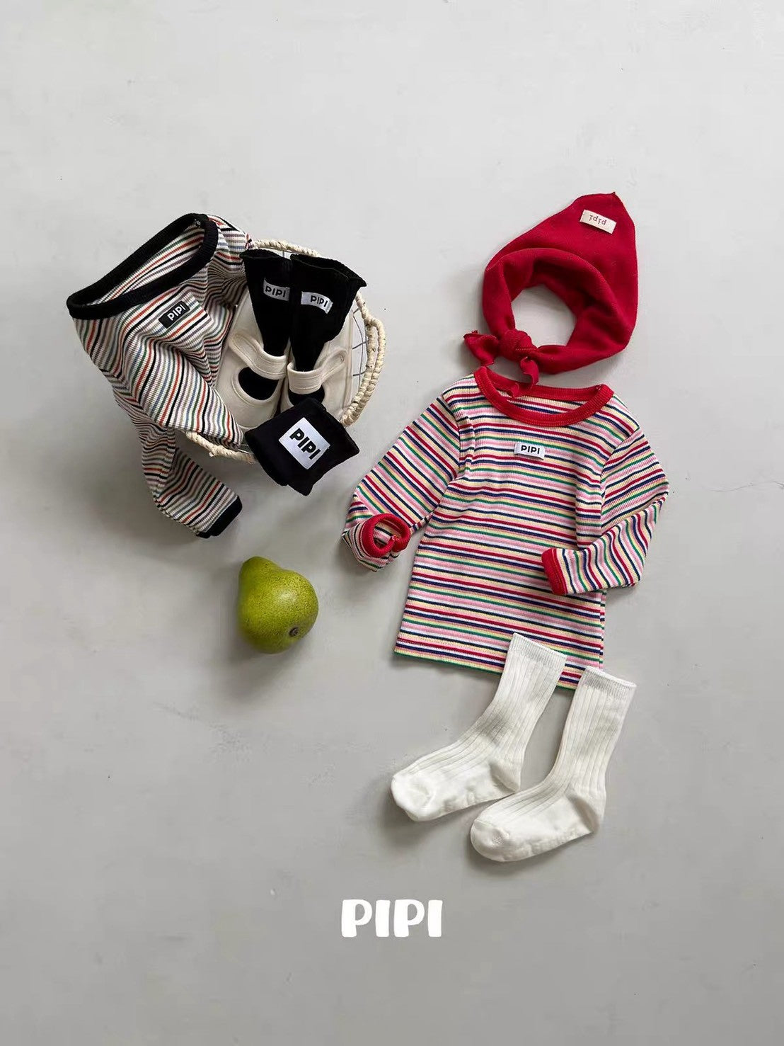 PIPI Multi Stripe Long Sleeve Tee｜マルチボーダーロングスリーブTシャツ