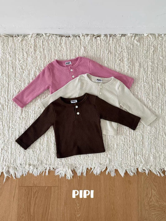 PIPI Waffle Henley Long Sleeve Tee｜ワッフルヘンリーロングスリーブTシャツ