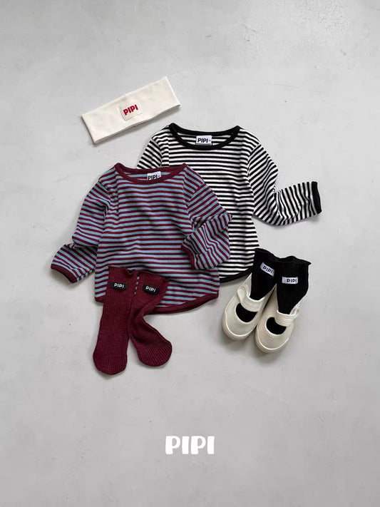 PIPI Retro Stripe Long Sleeve Tee｜レトロボーダーロングスリーブTシャツ