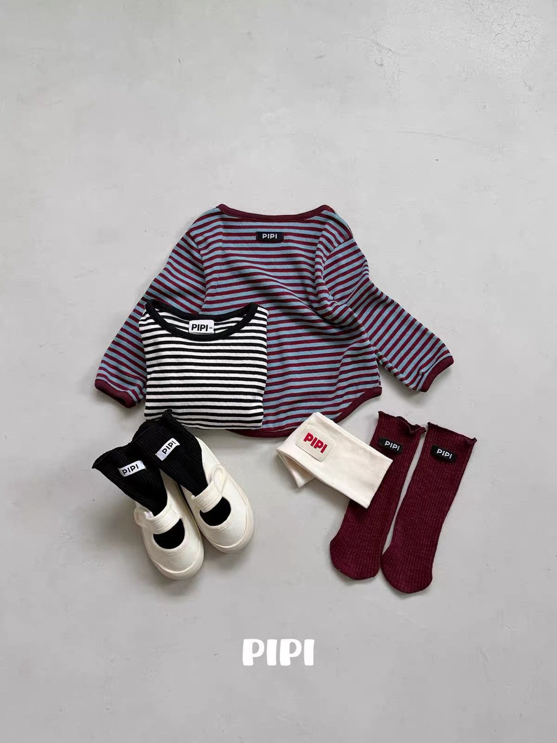 PIPI Retro Stripe Long Sleeve Tee｜レトロボーダーロングスリーブTシャツ