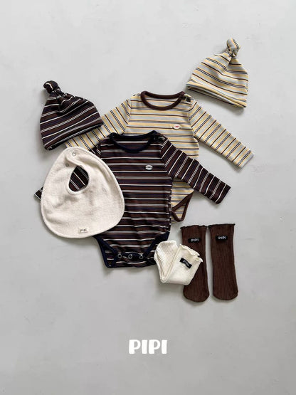 PIPI Stripe Long Sleeve Romper｜ボーダーロングスリーブロンパース