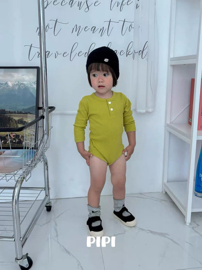PIPI Henley Long Sleeve Romper｜ヘンリーネックロングスリーブロンパース
