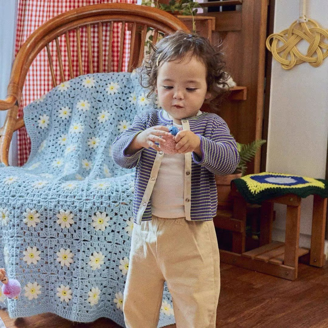 OOTTBEBE Stripe Button Cardigan｜ストライプボタンカーディガン