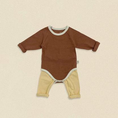 OOTTBEBE Color Block Baby Romper｜カラーブロックベビーロンパース
