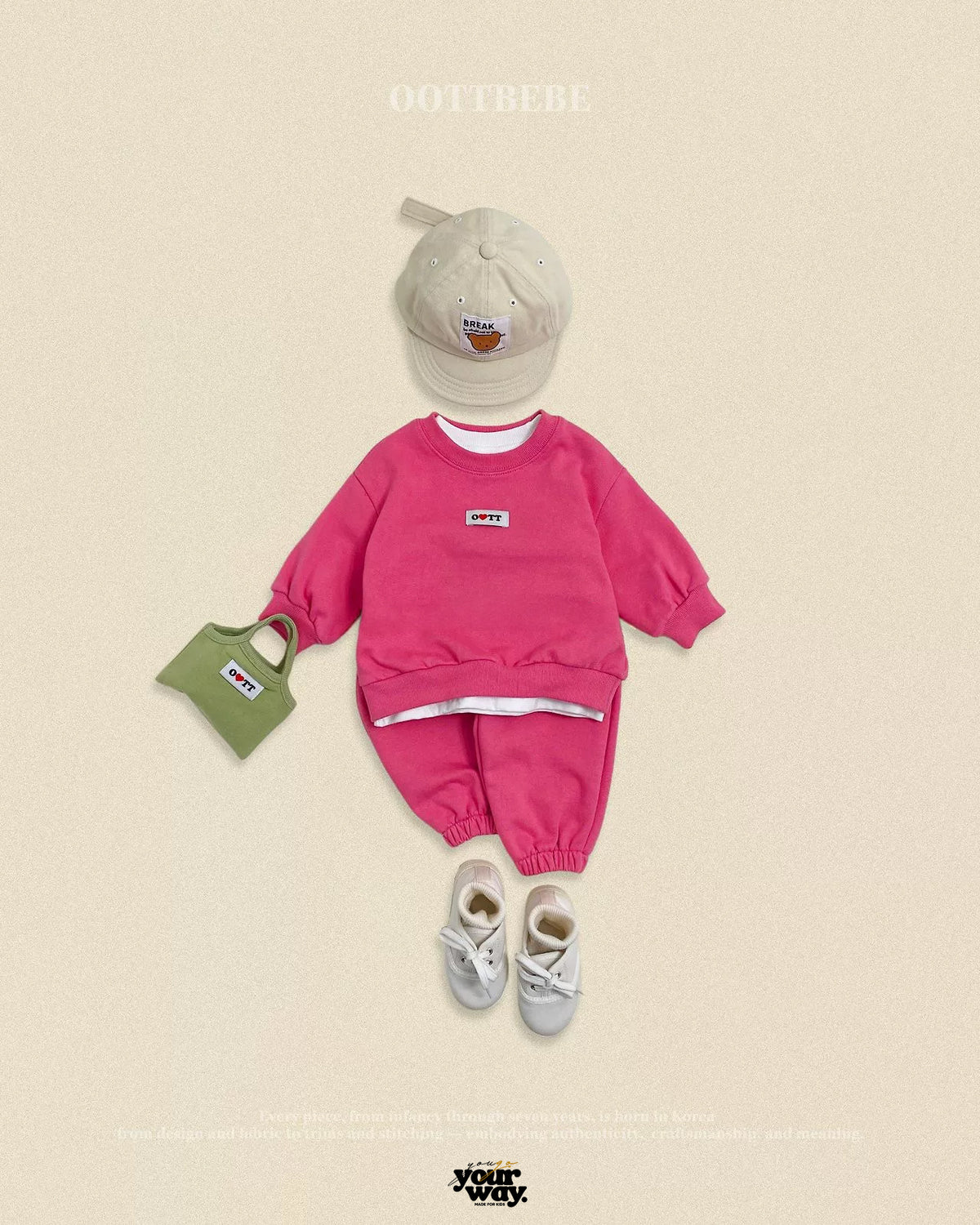 OOTTBEBE Family Logo Sweat Set｜親子ロゴスウェットセットアップ