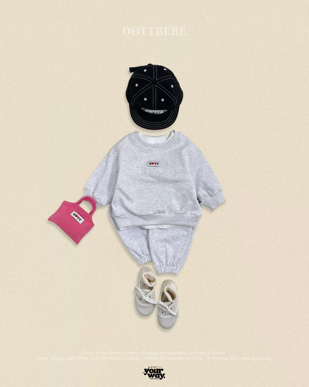 OOTTBEBE Family Logo Sweat Set｜親子ロゴスウェットセットアップ