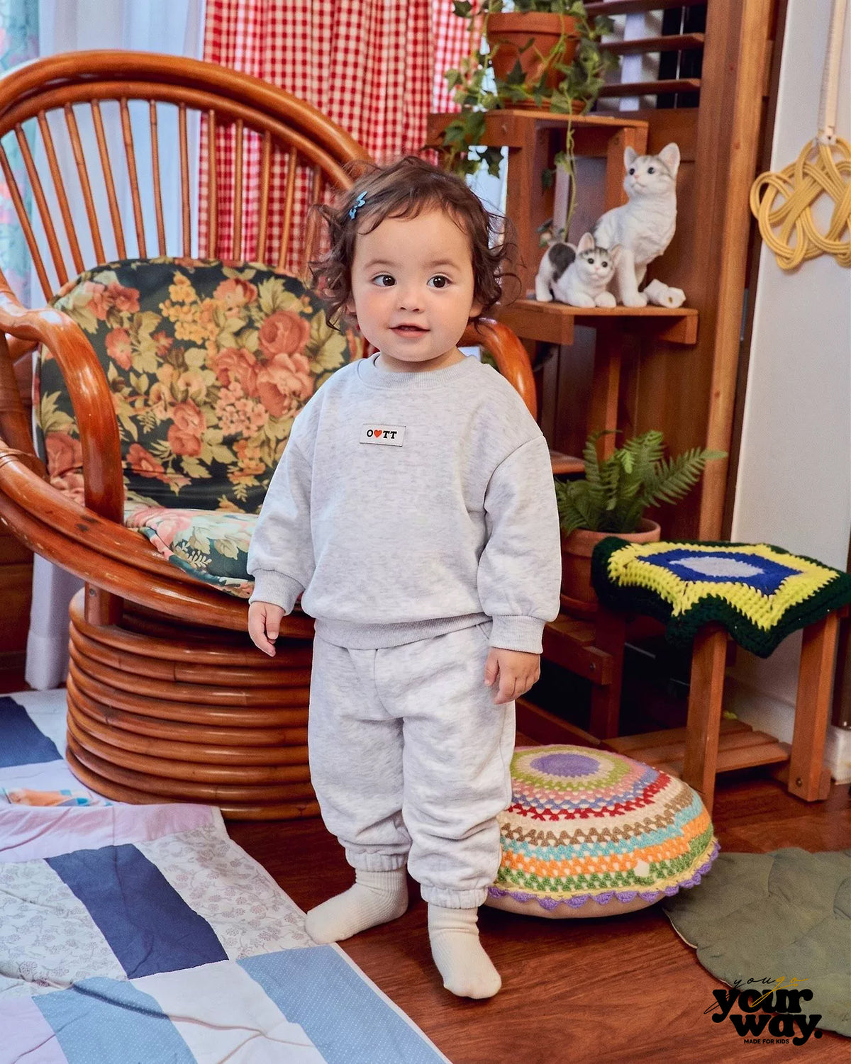 OOTTBEBE Family Logo Sweat Set｜親子ロゴスウェットセットアップ