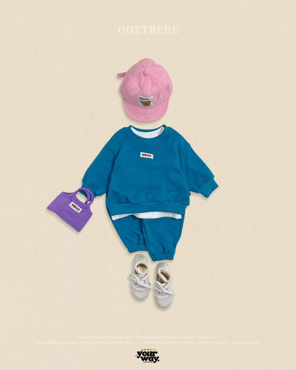 OOTTBEBE Family Logo Sweat Set｜親子ロゴスウェットセットアップ