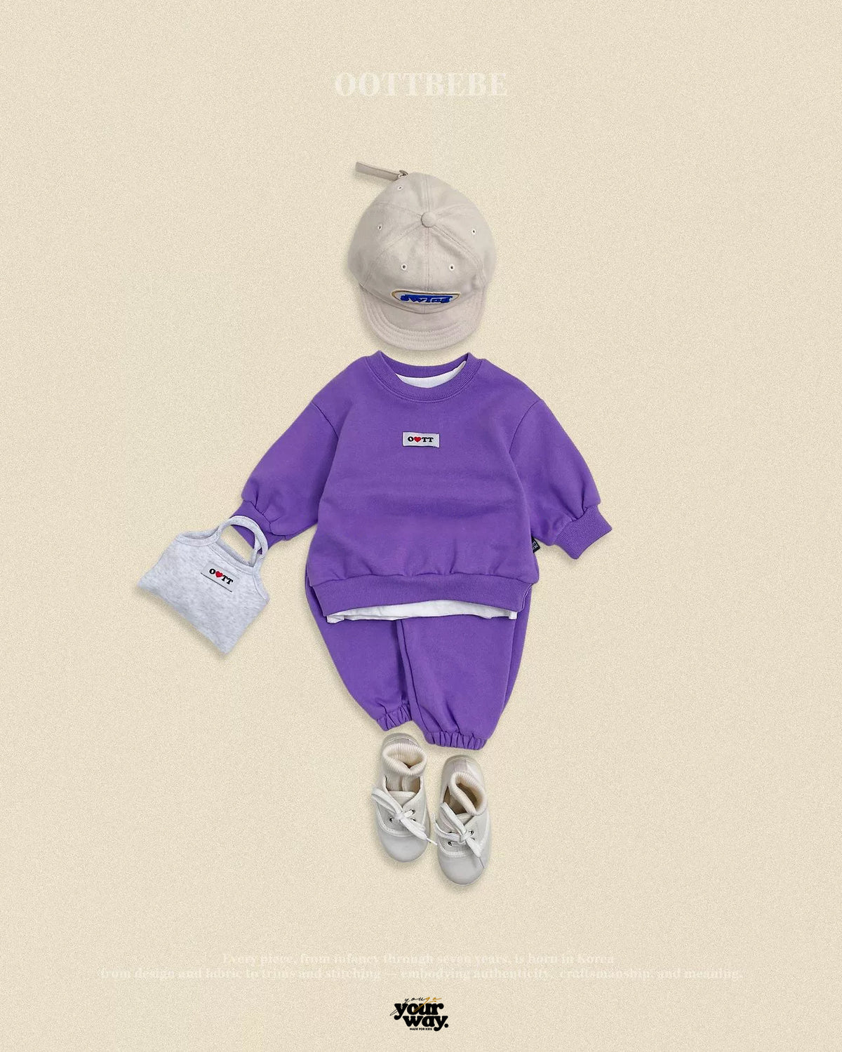 OOTTBEBE Family Logo Sweat Set｜親子ロゴスウェットセットアップ