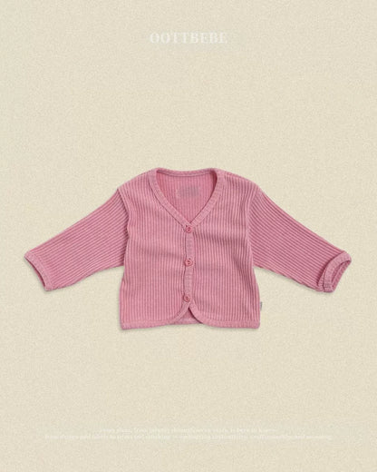 OOTTBEBE Rib Button Cardigan｜リブボタンカーディガン