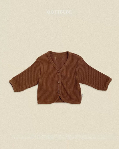 OOTTBEBE Rib Button Cardigan｜リブボタンカーディガン