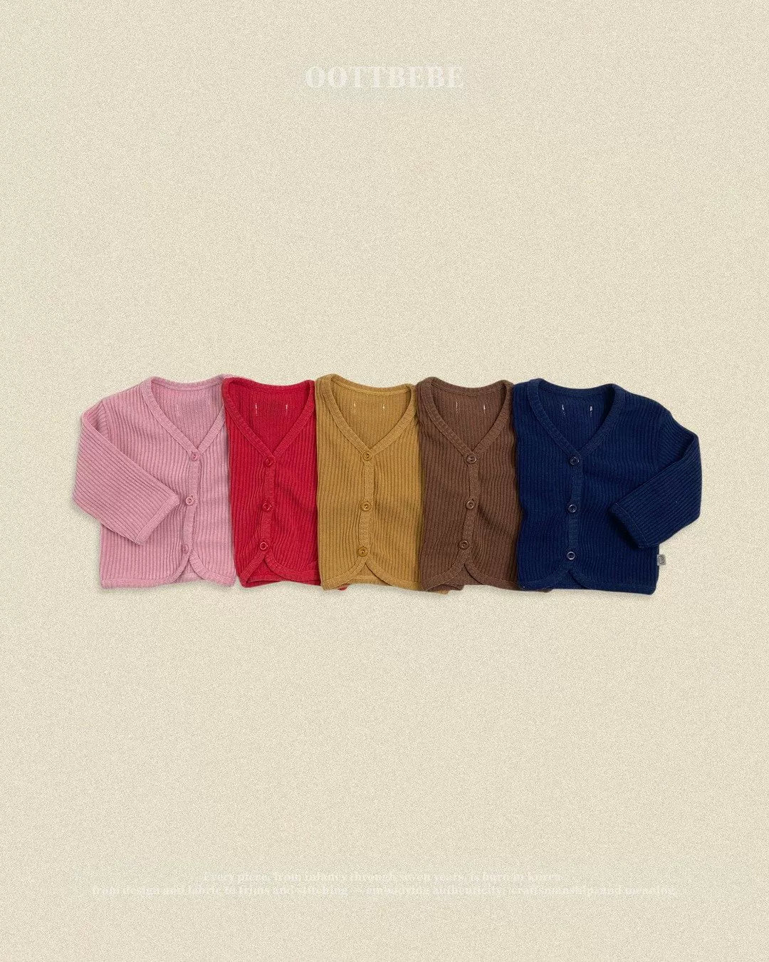 OOTTBEBE Rib Button Cardigan｜リブボタンカーディガン