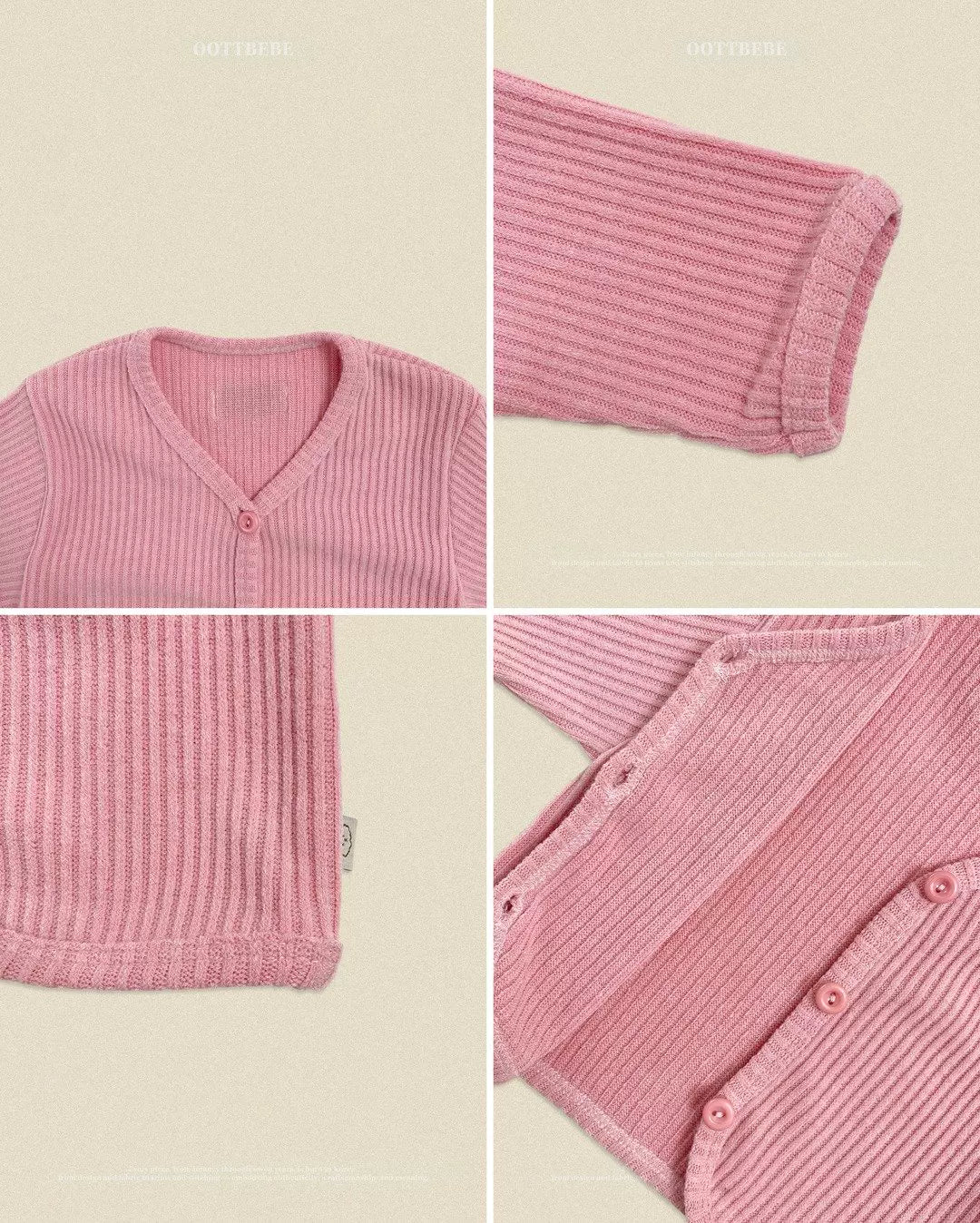 OOTTBEBE Rib Button Cardigan｜リブボタンカーディガン