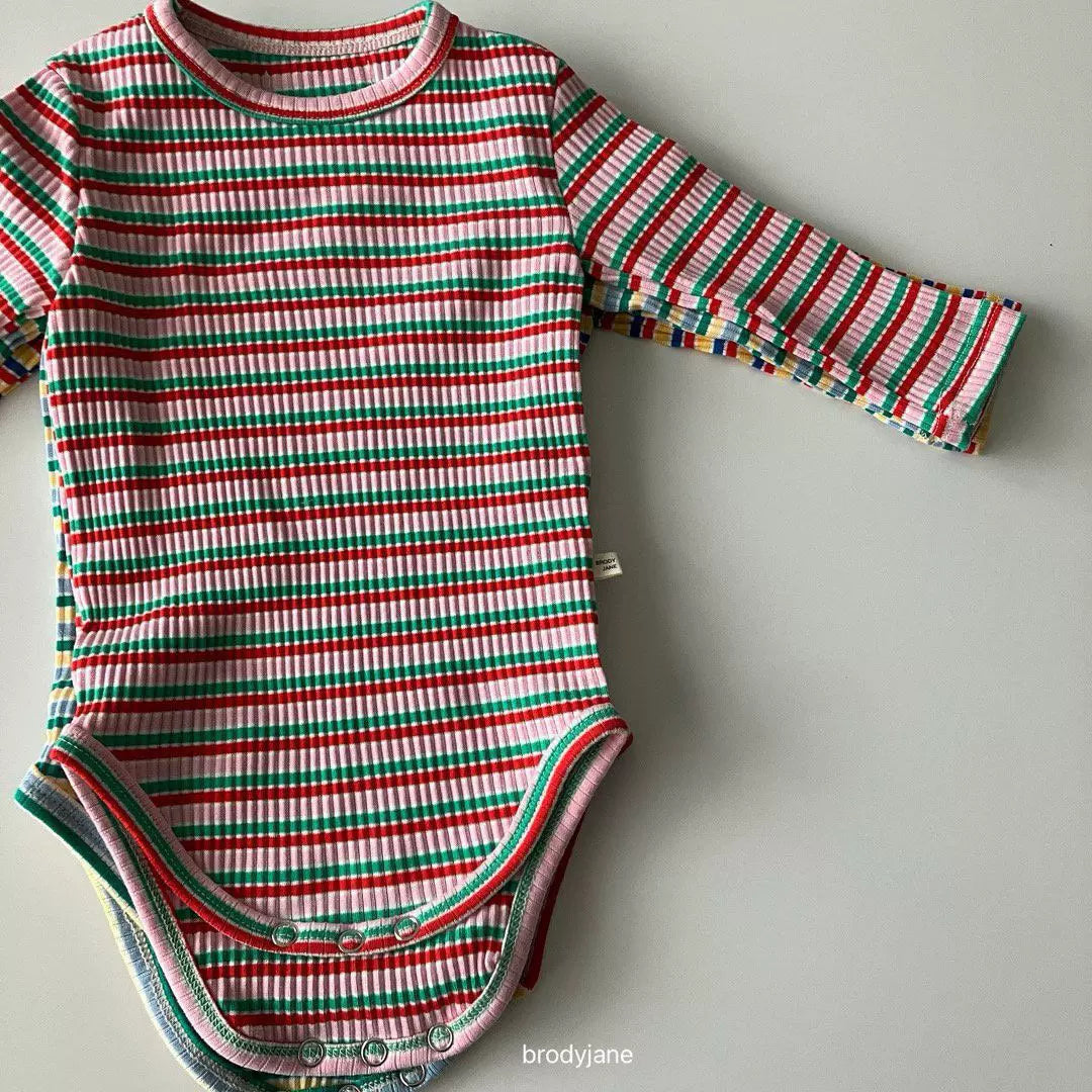 Retro Multi Stripe Romper｜レトロマルチストライプロンパース