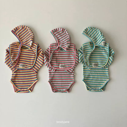 Retro Multi Stripe Romper｜レトロマルチストライプロンパース