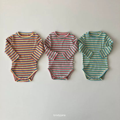 Retro Multi Stripe Romper｜レトロマルチストライプロンパース