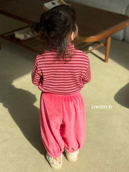cream bbang / ベロア壺型パンツ