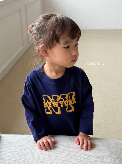 cream bbang / ニューヨーク ピーチ刺繍Tシャツ